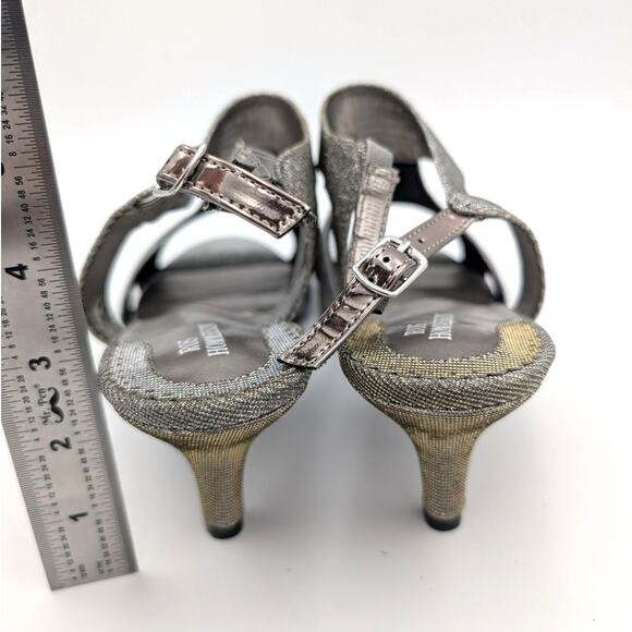 Ros Hommerson Silver Slingback Heels with Kitten Heel - Picture 4 of 13